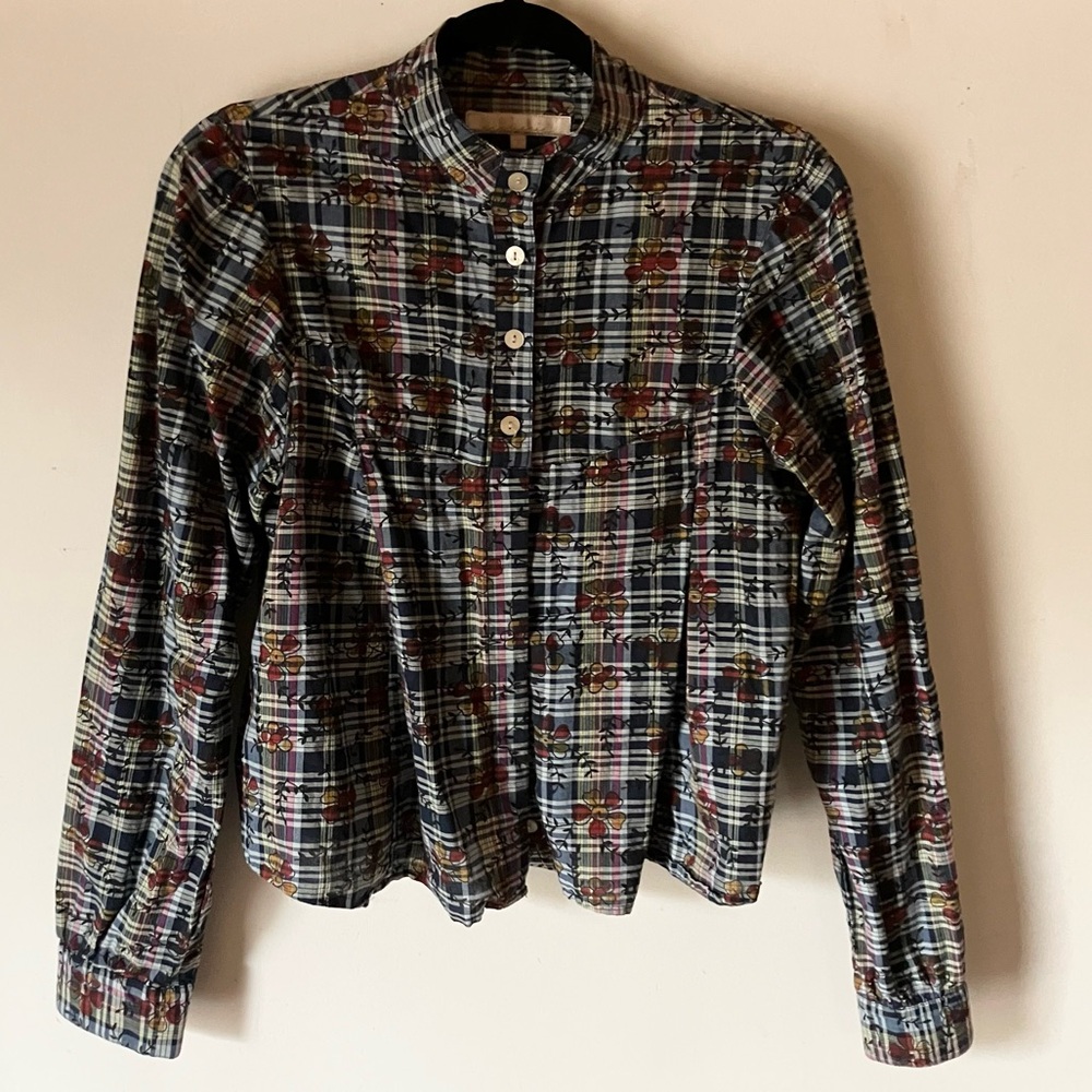Archerie sz 6 plaid and floral shirt